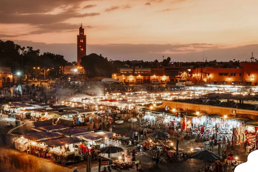 Comida callejera marroquí en Jemaa el-Fna