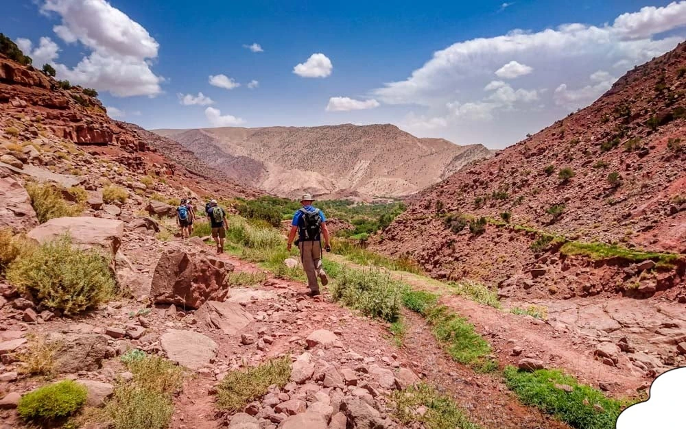 Traditional Berber village seen during a hike in the Atlas Mountains.