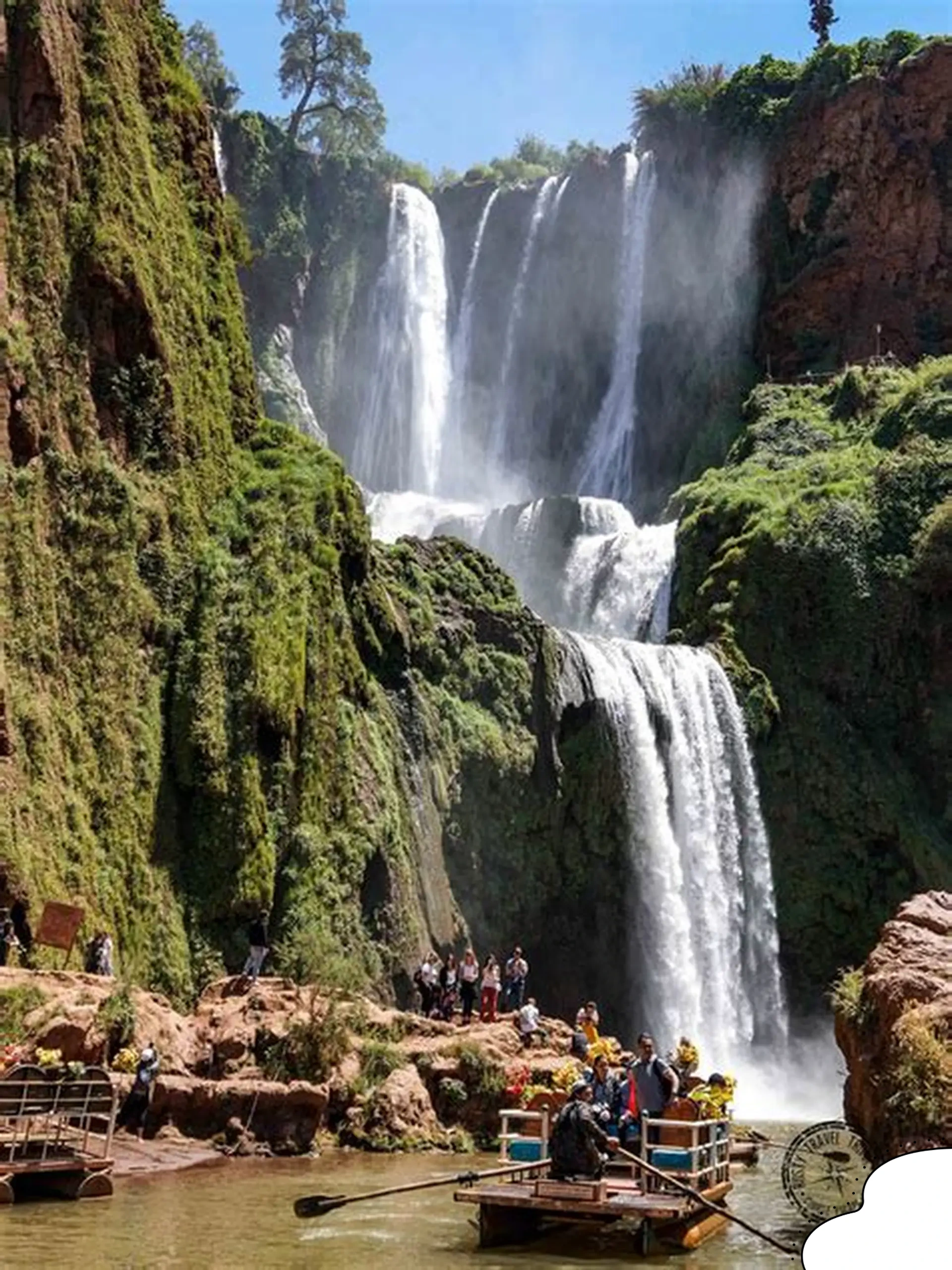 Traveler enjoying Ouzoud waterfalls day trip from the top viewpoint.